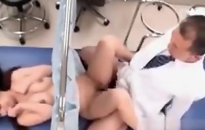 Oriental brunette cunt nailed at the gynecologist