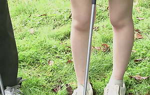 Smart Japanese landowners combine their hobbies - Golf and fucking