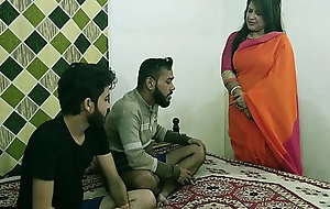 Indian hawt xxx threesome sex! Malkin aunty and two youthful boy hawt sex! clear hindi audio
