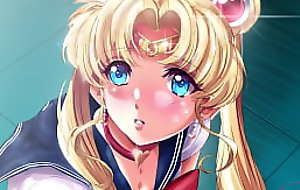[Hentai] Sailor Moon gets a huge load be required of cum mainly their way face