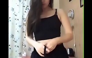 Sexy girl akin sexy throng while dancing