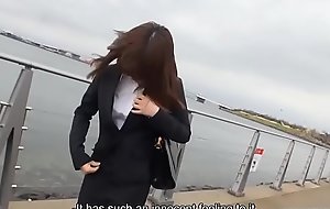 Pantyhosed Japanese office lady gets on temperamental used before being spunked