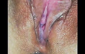 Excessively closeup pussy spunking