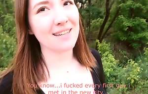 PUBLIC AGENT HORNY ASIAN Curvy Legal age teenager FUCKED THE FIRST COMER In the air A NEW Town