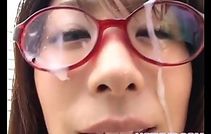 Mimi kousaka with specs licks hard penis