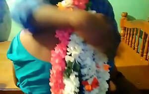 tamil Jasmine flower aunty pressing broad in the beam boobs