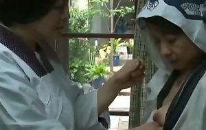 Japanese Mummy babes roughly lesbian action