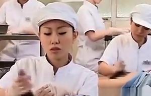Teen oriental nurses rubbing tender be worthwhile for sperm medical exam