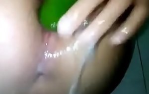 Teen masturbate assfuck with cucumber