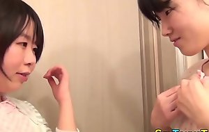 Japanese teen of either sex gay fingers their way pussy