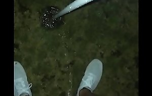 Piss and cum into hole in one