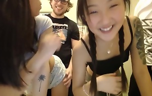 Hot asian teens fuck around with white boys