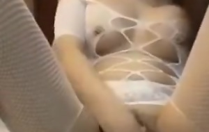 Big Tits Chinese OL With respect to Fishnet Bodystocking Creampie Part1/2