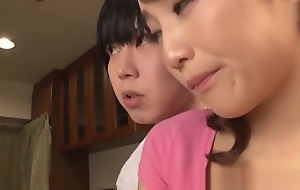 Japanese mom Kurata Mao fucking less daughter as soon as father goes out