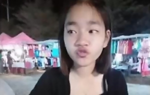 Asian girl guard against hardcore sex