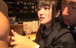 Petite Japanese Waitress Tricked come into possession of Inexact Copulation hard by 2 Con Men