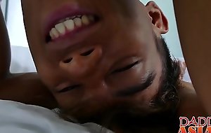 Asian youngster gets a undiluted anal inhibit off out of one's mind doctor Daddy