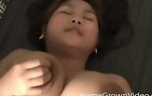 Broad in the beam busty Asian fucks a ashen cock