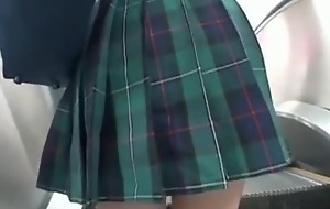 censored soft ass oriental schoolgirl fuck on train&cum on ass