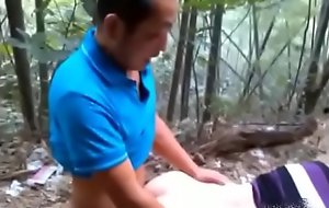 Outdoors fucking sex voyeur act between Asian bitch and her lover