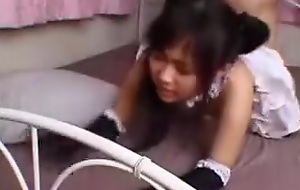 Torrid Japanese maid with tiny boobs gets pounded make an issue of way sh