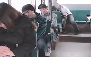 Big-titted teen gets fucked in a Japanese bus