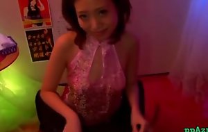 Oriental Masseuse Giving Blowjob And Handjob For Guy Cleaing Cock On The Mattress