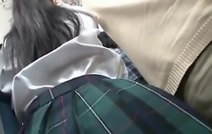 censored soft ass asian schoolgirl fuck on train&cum on ass