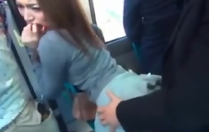 Thick Pest Japanese Girl Drilled on Bus-
