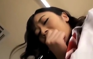Asian Schoolgirl Sits on Teacher Face