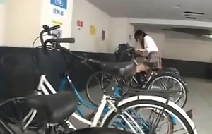 tramp find a horny teen Japanese masturbate with Her Bicycle