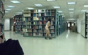 Oriental hotty getting nude on cam in public library pt. twosome